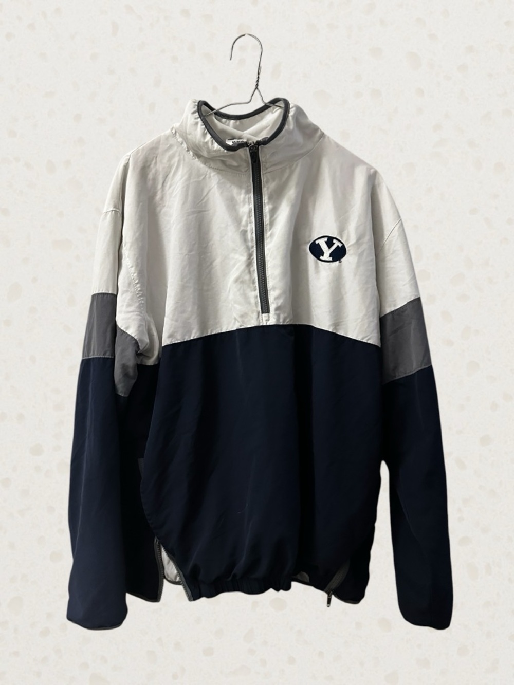 BYU Cougars Colorblock Quarter-Zip Pullover Windbreaker – Men’s Medium